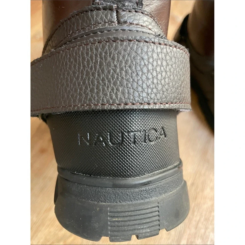 Nautica‎ Kressler Mens Brown Lace Up Duck Boots Size 9.5 Ankle Strap Rugged Lug
